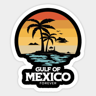 Gulf of Mexico Forever | Vintage Sunset Beach Design Sticker